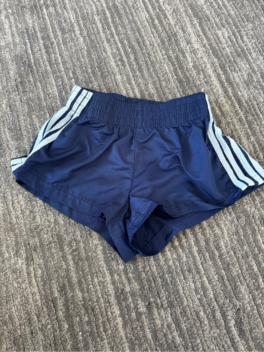 Katie J Navy Running Shorts With Side Stripes